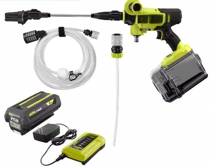 RY124052K Fits for RYOBI 40V HP Brushless EZClean 600 PSI 0.7 GPM Cordless Battery Cold Water Power Cleaner with 2.0 Ah Battery and Charger