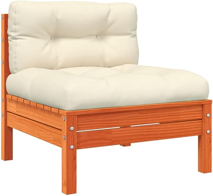 10 Piece Patio Sofa Set with Cushions, Patio Conversation Set Outdoor Dining Sets Sectional Sofa Porch Furniture Set for Piazza Exhibition Garden Poolside Wax Brown Solid Wood Pine
