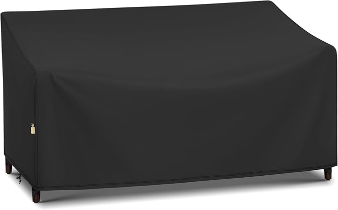 Arcedo Patio Sofa Cover Waterproof, Outdoor 2-Seater Loveseat Chair Couch Covers for Outdoor Furniture, 58" W x 34" D x 31" H, Black