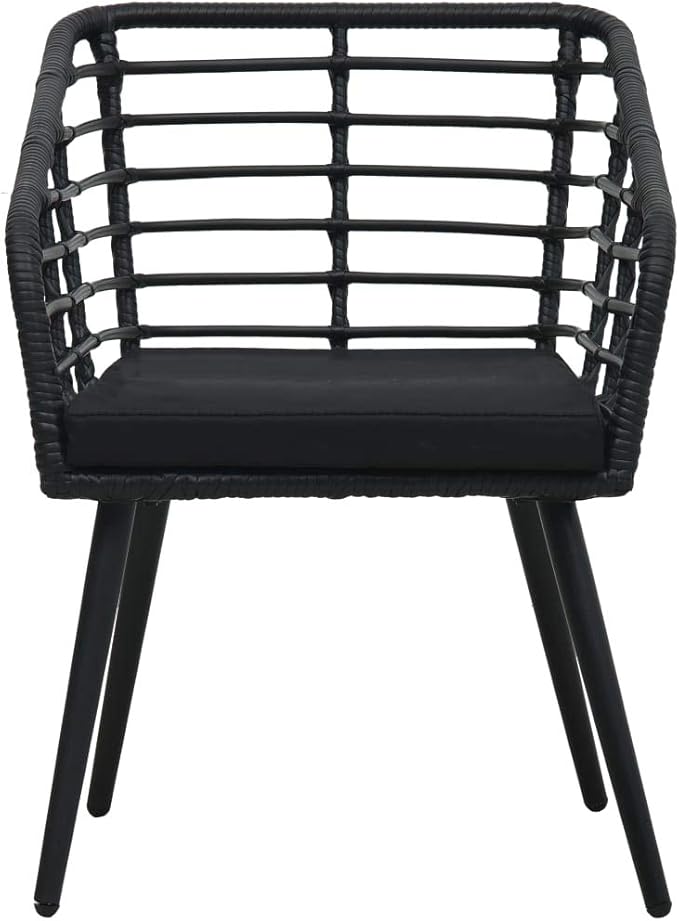 Bistro Set,Patio Lounge Set,Outdoor Furniture,Outdoor Furniture Sets,Patio Conversation Sets,for Garden,Deck,Backyard,3 Piece Poly Rattan Black