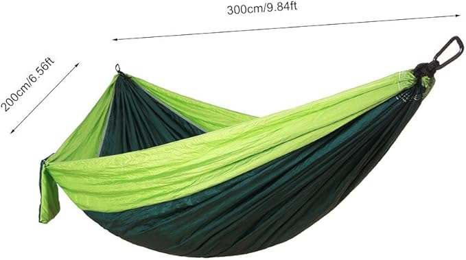 Portable Camping Travel Single Hammock, Lightweight Hanging Bed with Tree Straps, Durable Nylon Hammock for Outdoor Backpacking and Hiking, Holds up to 300kg (Matching Tree with Fruit Green and Dark