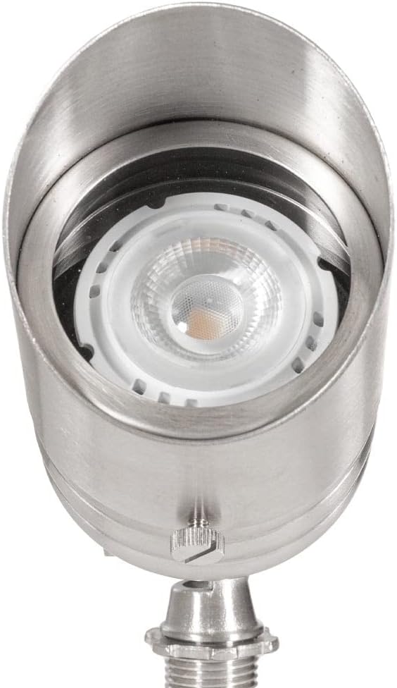 VOLT 20-Pack 12V Fat Boy Stainless Steel Spotlight & 5W 2700K MR16 LED Bulb | 400 Lumens of Warm White Light, Low Voltage, Ideal for Uplighting of Yard, Lawn, Garden, Patio, Trees & House