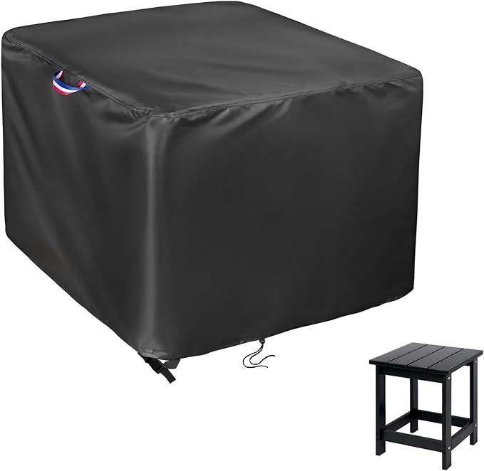 Patio Side Table Cover, Outdoor Waterproof Square Patio Small Side Table Cover -15"L x 15"W x 17" H