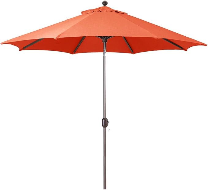 Galtech Deluxe Auto Tilt Market Umbrella, 7.5ft - Outdoor Patio, Deck, Pool, Backyard Stand Alone Umbrella - Octagon, Heavy Duty w/Bronze Frame & Sunbrella Fabric (Brick)