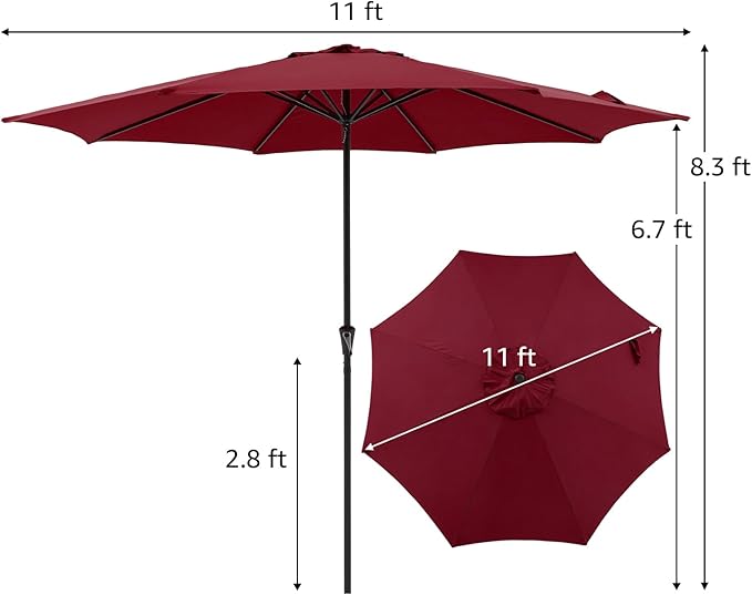 COBANA Patio Umbrella with Base Included, Outdoor Market Table Umbrella with Umbrella Stand Weights