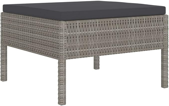 Patio Lounge Set with Cushions,Outdoor Patio Furniture,Outdoor Chat Conversation Set,Garden Furniture Sets,for Patio,Backyard,Garden,Outdoor,6 Piece Poly Rattan Gray