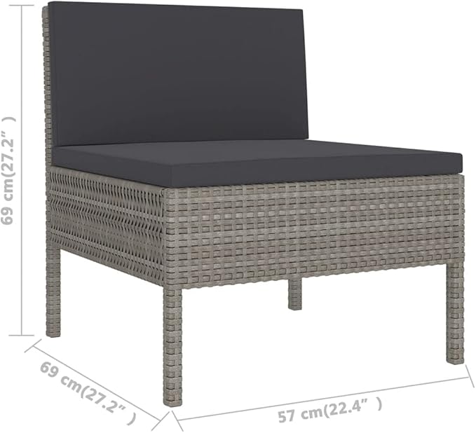 Patio Lounge Set with Cushions,Patio Furniture Sets,Patio Conversation Sets,Outdoor Furniture Sets,for Garden,Backyard,Outdoor,12 Piece Poly Rattan Gray