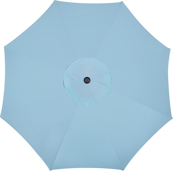 Blissun 9' Outdoor Patio Umbrella, Outdoor Table Umbrella, Yard Umbrella, Market Umbrella with 8 Sturdy Ribs, Push Button Tilt and Crank