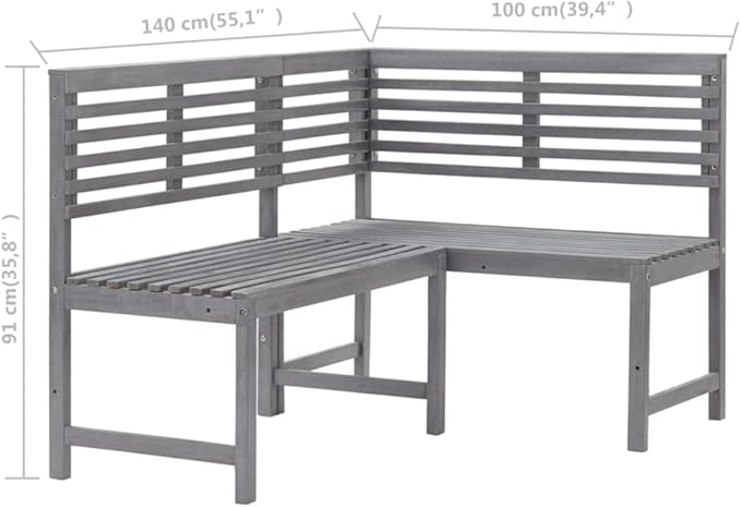 Bistro Set,Outdoor Patio Furniture,Outdoor Chat Conversation Set,Garden Furniture Sets,for Patio,Backyard,Garden,Outdoor,2 Piece Solid Acacia Wood Gray