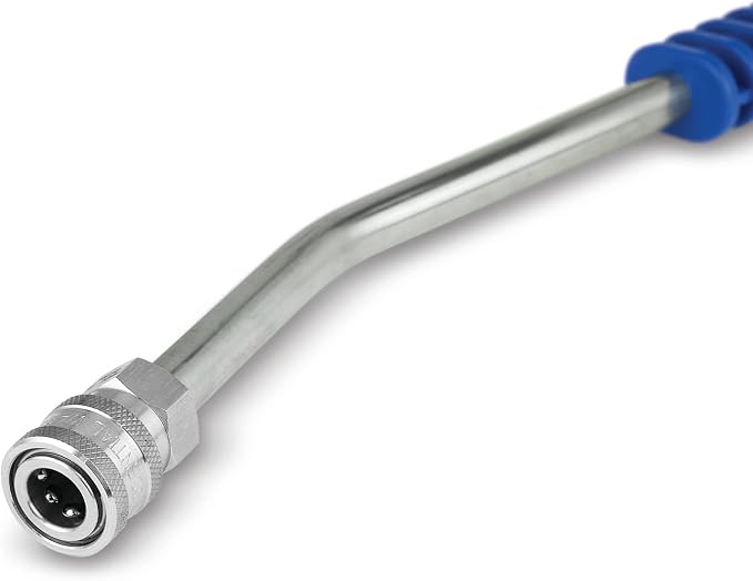 Essential Washer Pressure Washer Wand Extension | 20" Curved Stainless Steel With Molded Grip | 4000 PSI