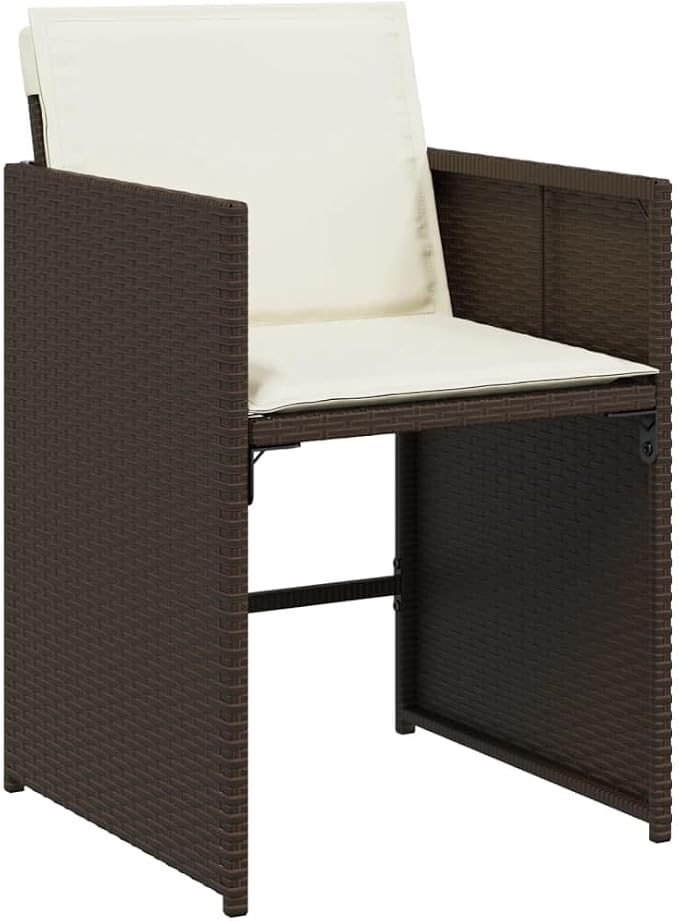 17 Piece Patio Dining Set with Cushions, Brown Poly Rattan Garden Table and Chairs for 16-Seater Outdoor Furniture, Weather-Resistant Backyard Seating Set