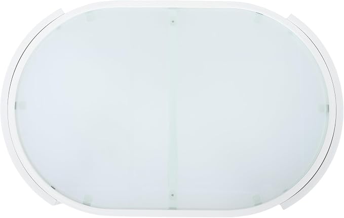 Christopher Knight Home Lula Aluminum Outdoor Coffee Table with Tempered Glass Top, Modern Coffee Table for Patio Furniture Set, Weather-Resistant Patio Table with Oval Top, White