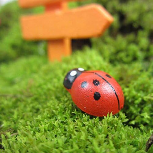 Shindel 100-Pack Wooden Ladybug Stickers, Self-Adhesive Realistic 3D Decor for DIY Crafts, Scrapbooks, Home Garden & Party Decoration