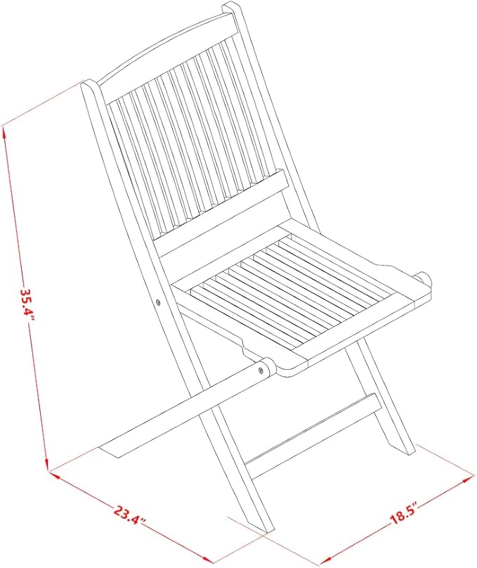 East West Furniture DECM7CWNA 7 Piece Patio Garden Table Set Consist of a Rectangle Outdoor Acacia Wood Dining Table and 6 Folding Side Chairs, 40x72 Inch, Natural Oil