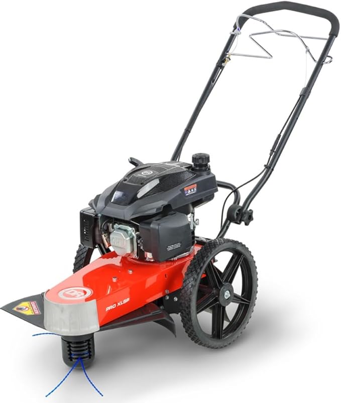 TR47010DEN PRO XLSP Trimmer Mower, 10.30 ft/lb DR Engine, 22" Cutting Width, Electric Start, 5 Different Cutting, No Wrapping, Cast Aluminum Nose Plate, Cast Aluminum Nose Plate, 14" Wheels