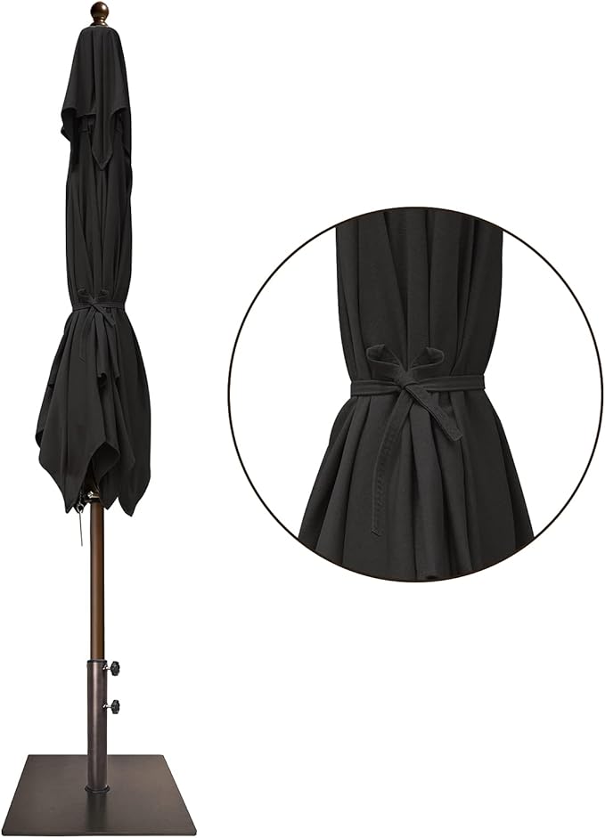 EliteShade USA 10-Year-Non-Fading 6x6Ft Square Market Patio Umbrella, UPF 50+ UV Protection Performance Sun Umbrella, Heavy Duty Commercial Grade Outdoor Table Umbrella with Crank, Windproof Vented Top for Garden, Pool, Deck and Outdoor Playsets, Black
