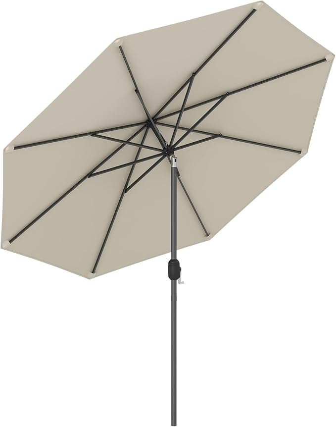 Giantex 9ft Patio Umbrella Outdoor, Market Table Umbrella w/Push Button Tilt and Crank, 180G Polyester Fabric and Sturdy Ribs, Sun Canopy Umbrellas for Patio Garden Beach Deck Pool