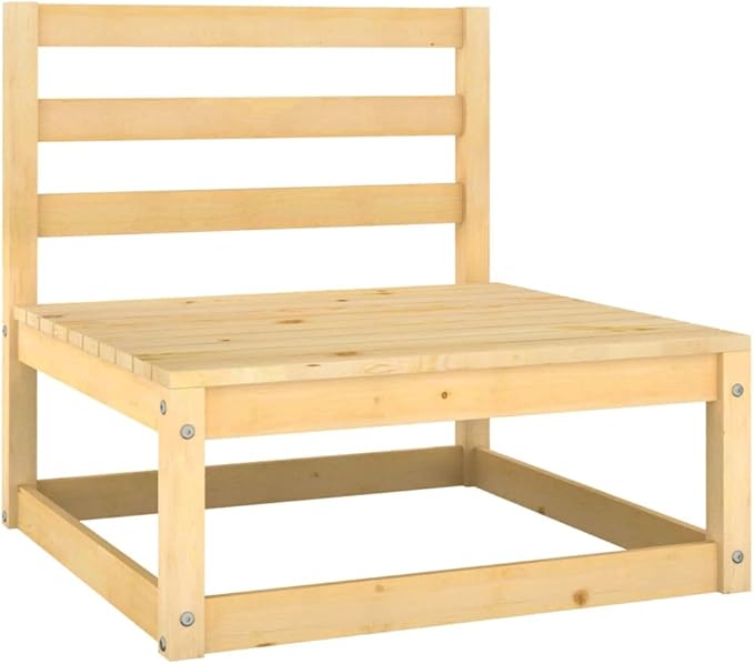 Patio Middle Sofas with Gray Cushions 2 pcs Solid Wood Pine, Outdoor Patio Sectional, Outdoor Sofa Set, Furniture Conversation Sets, Outdoor Porch Furniture for Balcony, Yard
