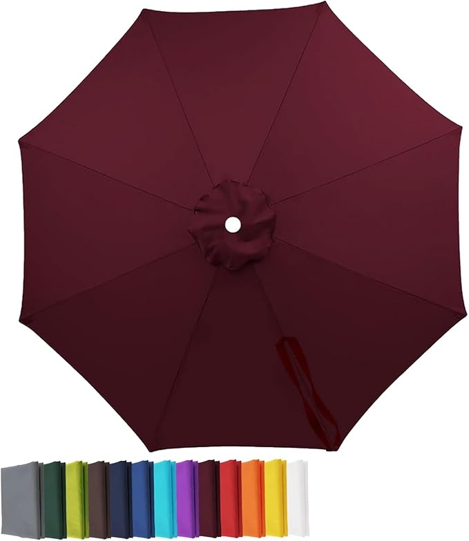 Garden Umbrella Replacement Canopy, Patio Umbrella Cover, 6.6ft-13ft Water Resistant Yard Parasol Top Cover, 6 Ribs 8 Ribs Beach Umbrella Canopy for Outdoor Poolside Balcony