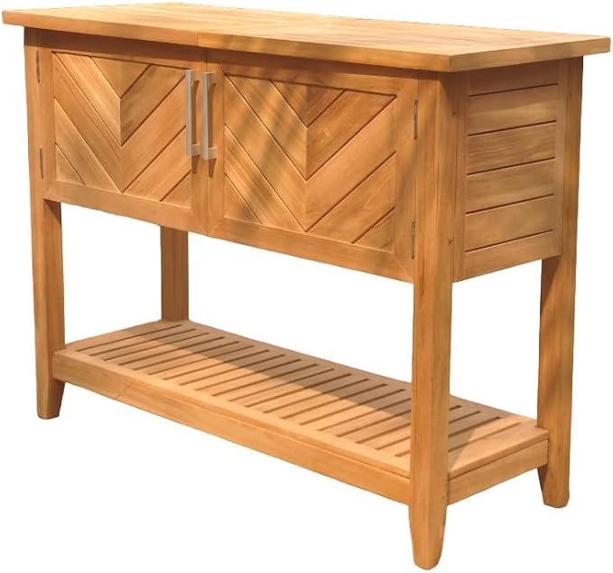 Ventura Teak Console Table Grade A Teak Wood Outdoor Patio #23VeCn