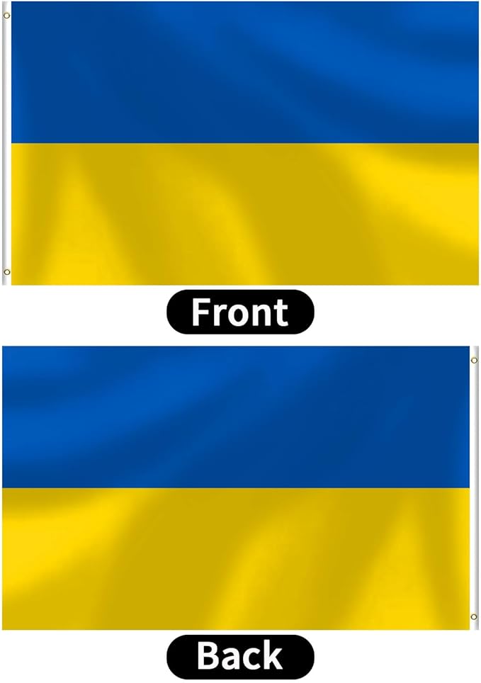 Ukrainian Flag 3x5 FT Heavy Duty Ukraine Flag Double Stitched Vivid Color Fade Proof Outdoor Decor With Brass Grommets(Ukraine)
