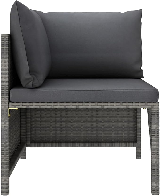 60cm PE Rattan 6-Seat Cube Lounge, Powder-Coated Steel Frame, Balcony Patio Set with Easy-Clean Cushions
