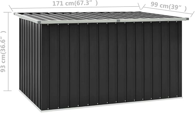 outside storage box waterproof,deck boxes,Patio Storage Box Anthracite 67.3"x39"x36.6"Designed for Courtyard Travel