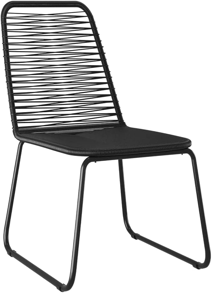 Backyard Furniture Patio Conversation Sets Outdoor Seating 5 Piece Patio Dining Set Black Suitable for Swimming Pool, Courtyard, Garden