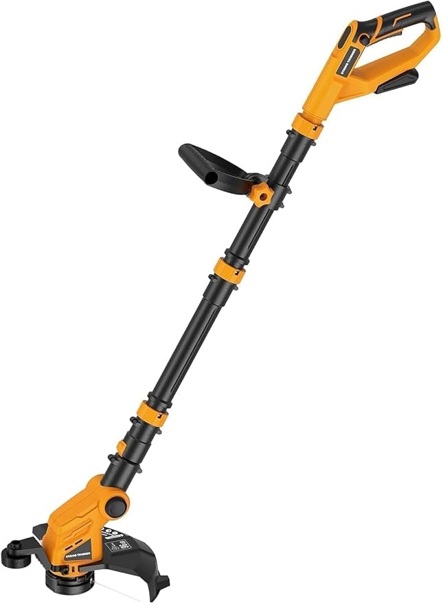 3 in 1 Cordless String Trimmer Compatible with DEWALT 20V MAX Battery(Tool Only), 12" Auto Feed Cordless Weed Eater, Lightweight Electric Weed Wacker & Edger for Lawn, Garden, Yard-Yellow
