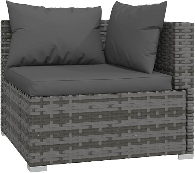 Patio Lounge Set with Cushions,Outdoor Table and Chairs Set,Terrace Conversation Set Furniture,Outdoor Furniture,for Garden,Backyard,5 Piece Poly Rattan Gray