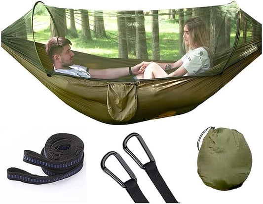 Durable Camping Nylon Hammock with Mosquito Net Hammock Tent for Outside,Hammock with Bug Net for Single & Double Camping,Survival, Travel & More 500lbs…