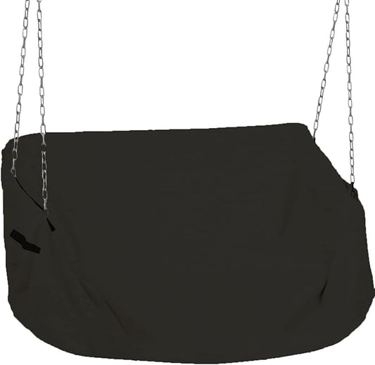 Porch Swing Cover 61Inch Waterproof 600D Oxford Hanging Outdoor Swing Cover Garden Hammock Patio Furniture Covers (Black, 61x28x(35-28) Inch)