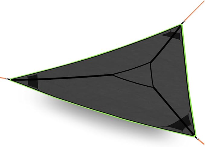 OVARIA Triangle Hammock, 9.8ft Camping Net Hammock Max 330 lbs, Portable Multi Person Hammocks with 3 Tie Down Straps Net Pocket