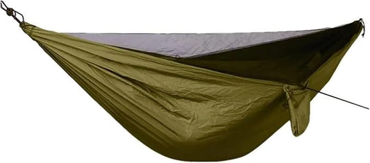 Hammocks, 2Pcs Hammock with Net Sleeping Netting for Travel Foldable Hammock with Fly Mesh for Outdoor Backpacking Backyard Hiking,for Outside(Dark Khaki)