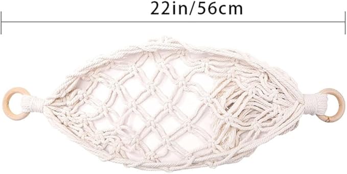 22 Inches Hanging Fruit Hammock Fruit Vegetable Hanger Basket Fruit Holder Net Banana Storage Hammock with 2 Pcs Screw Hooks for Kitchen Under Cabinet