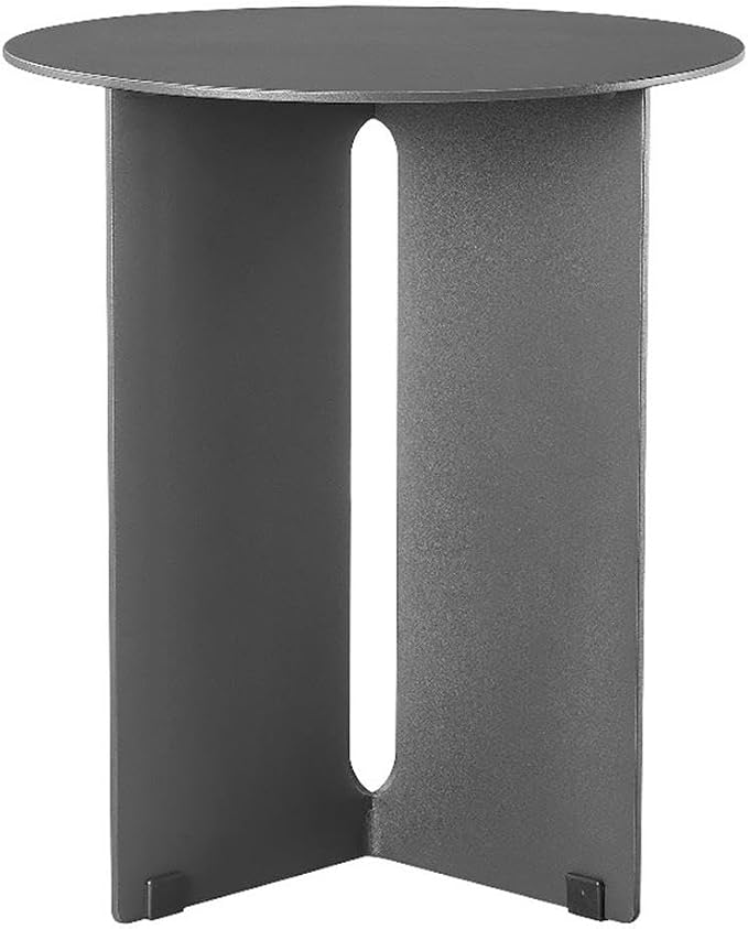 Modway Tecton Aluminum Outdoor Patio Round Side Table in Charcoal - 15 inch Porch Garden Table - Tall Poolside End Table - Small Metal Accent Table - Powder-Coated Aluminum Patio Furniture