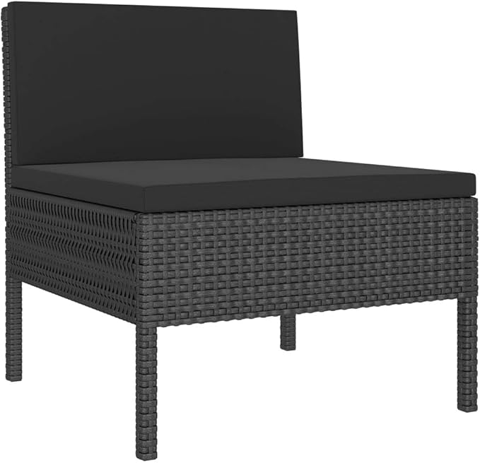 Patio Chairs with Cushions,Outdoor Sofa,Outdoor Conversation Sets,Leisure Chairs,Garden Chairs,for Swimming Pools,Decks,Gardens,Backyards,3 pcs Poly Rattan Black