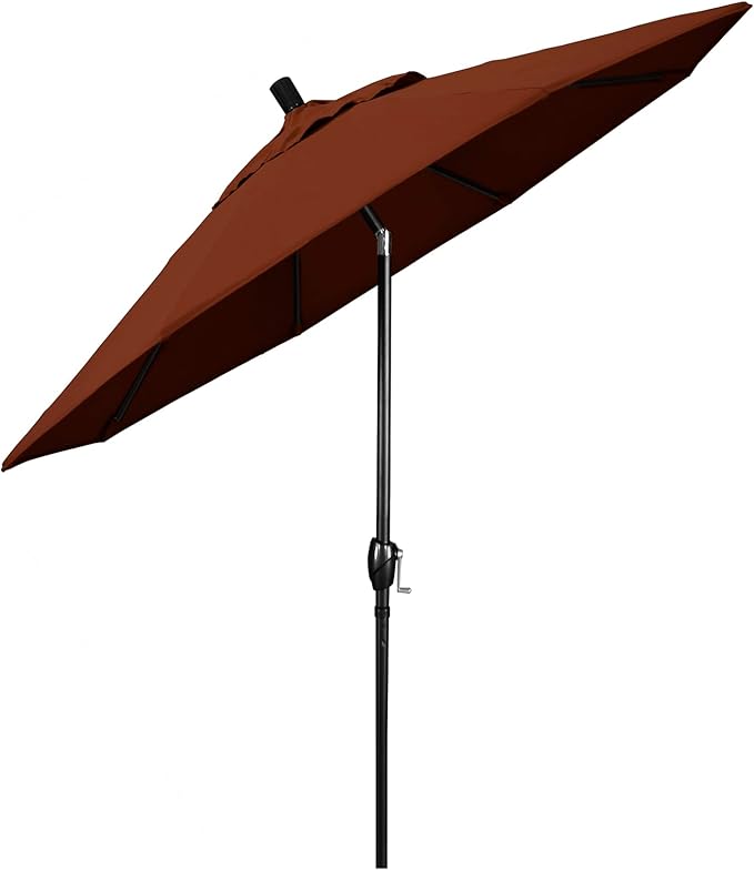 California Umbrella 7.5' Round Aluminum Market Umbrella, Crank Lift, Push Button Tilt