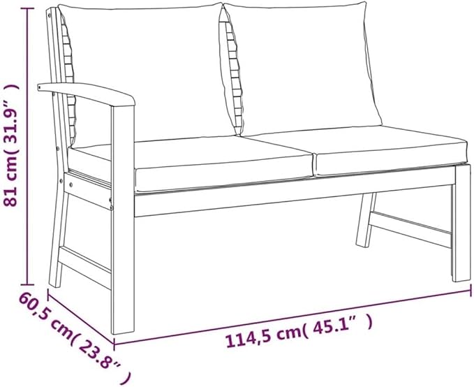 Afuera Living 7-Piece Garden Dining Set, Solid Acacia Wood, Cream White Cushions, Modular Design, Oiled Finish, Outdoor Patio Furniture, Seats 6, Includes Benches, Corner Sofa, Footstools, Dining