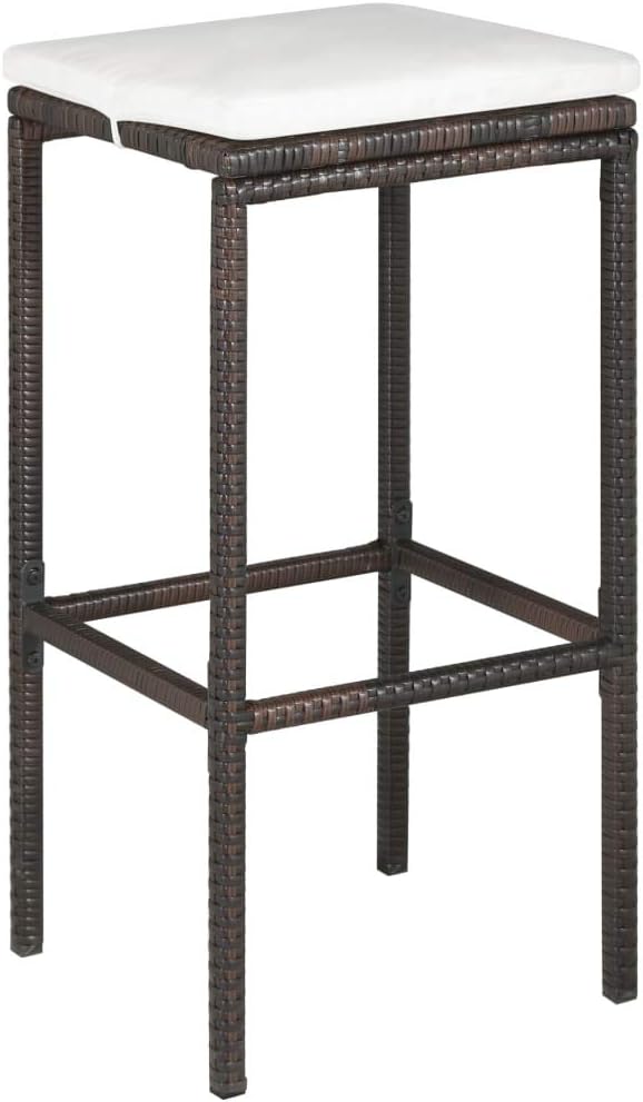 Patio Bar Set with Cushions,Garden Table and Chairs Sets,Garden Conversation Sets, Outdoor Patio Furniture,for Patio,Backyard,Garden,5 Piece Poly Rattan Brown