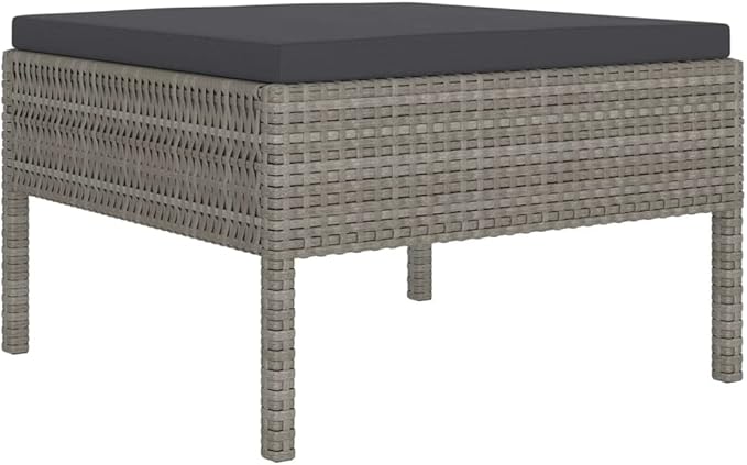 Patio Lounge Set with Cushions,Patio Furniture Sets,Patio Conversation Sets,Outdoor Furniture Sets,for Garden,Backyard,Outdoor,5 Piece Poly Rattan Gray