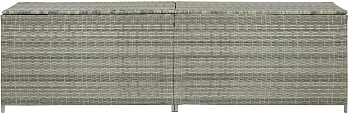 Patio Storage Box Deck Storage Box Outdoor Storage Box Indoor Wicker Storage Bin for Patio Furniture Cushions, Pillows, Garden Tools, Poly Rattan Gray, 78.7"x19.6"x23.6" -AA