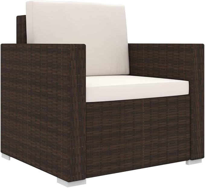 Patio Lounge Set with Cushions,Outdoor Furniture,Outdoor Furniture Sets,Patio Conversation Sets,for Garden,Deck,Backyard,8 Piece Poly Rattan Brown