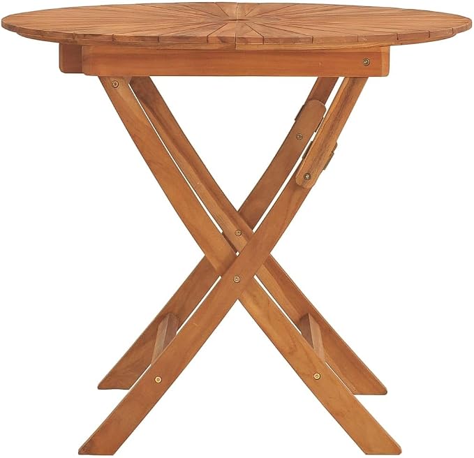 vidaXL Dining Table, Outdoor Folding Patio Table, Wooden Garden Table for Porch Yard Balcony Deck Lawn, Farmhouse Style, Solid Wood Teak