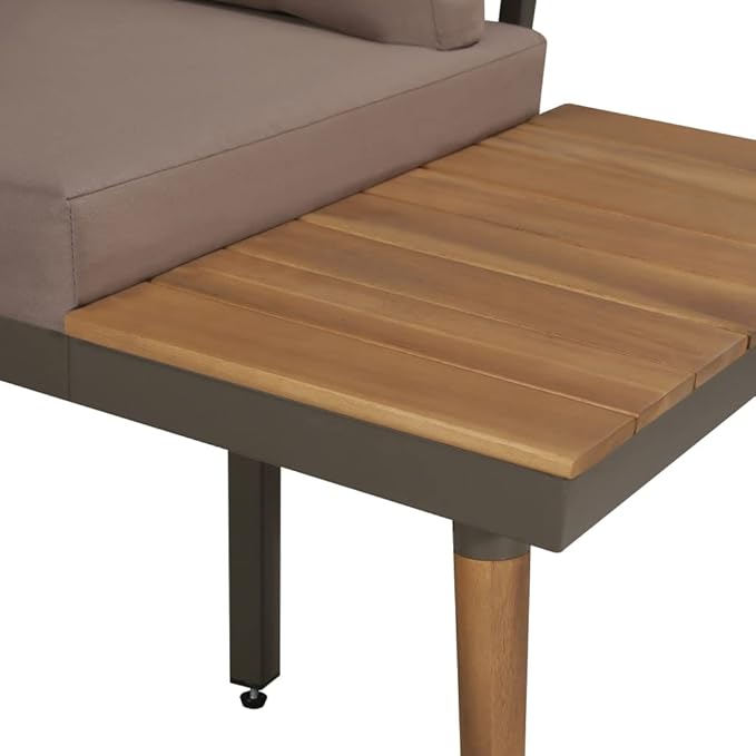Patio Lounge Set with Cushions,Outdoor Tables and Chairs,Outdoor Furniture Sets,Patio Conversation Sets,for Garden,Deck,Backyard,4 Piece Solid Acacia Wood Brown