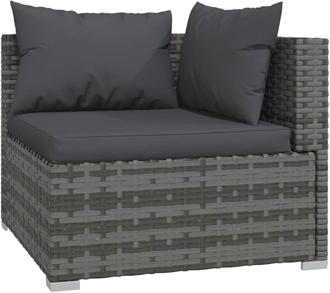 7 Piece Patio Lounge Set,Outdoor Garden Conversation Set,Patio Outdoor Set Suitable Suitable for Patio,Deck with Cushions Gray Poly Rattan