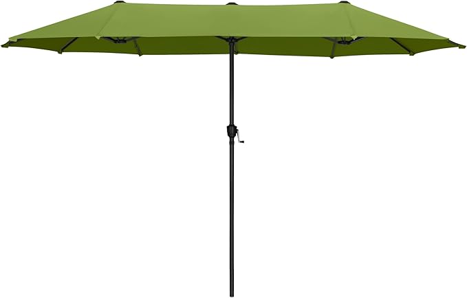 MFSTUDIO 13ft Outdoor Patio Umbrella, Double Sided Large Rectangular Umbrella Market Table Twin Triple Rectangle Umbrellas with Crank Handle for Outside Picnic Backyard Deck Pool (no base)