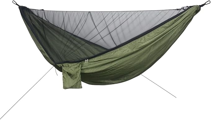 Ultralight Travel Hammock with Mosquito Net, Portable Outdoor Double Hammock with Tree Straps, Parachute Nylon Hammock Swing, for Travel Beach Patio (Color : B, Size : 290x140cm)
