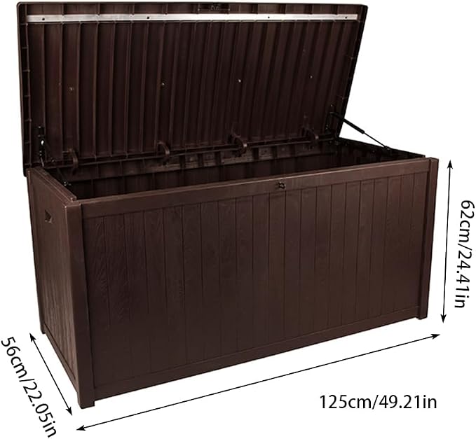 Large Deck Patio Box Lockable Organization and Storage Box Waterproof for Furniture Outdoor Cushions Garden Pool Tools