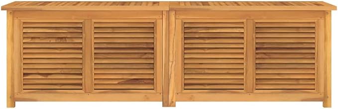 Outdoor Storage Box with Waterproof Bag, 68.9x19.7x21.7 Inch Large Teak Wood Deck Box for Patio Garden Furniture Cushion Tool Organization, Rustic Louver Design Indoor Outdoor Bench with Lid